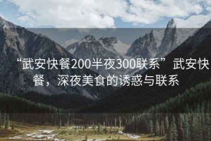 “武安快餐200半夜300聯(lián)系”武安快餐，深夜美食的誘惑與聯(lián)系