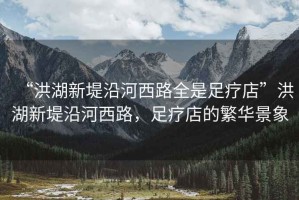 “洪湖新堤沿河西路全是足療店”洪湖新堤沿河西路，足療店的繁華景象