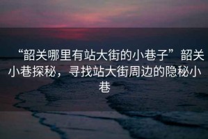 “韶關(guān)哪里有站大街的小巷子”韶關(guān)小巷探秘，尋找站大街周邊的隱秘小巷