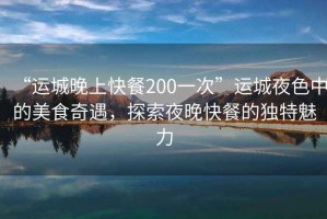 “運(yùn)城晚上快餐200一次”運(yùn)城夜色中的美食奇遇，探索夜晚快餐的獨(dú)特魅力