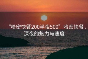 “哈密快餐200半夜500”哈密快餐，深夜的魅力與速度