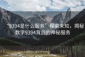 “9394是什么服務(wù)”探索未知，揭秘?cái)?shù)字9394背后的神秘服務(wù)