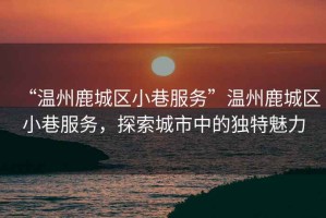 “溫州鹿城區(qū)小巷服務(wù)”溫州鹿城區(qū)小巷服務(wù)，探索城市中的獨(dú)特魅力