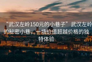 “武漢左嶺150元的小巷子”武漢左嶺的秘密小巷，一場價值超越價格的獨特體驗