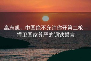 高志凱，中國絕不允許你開第二槍—捍衛(wèi)國家尊嚴(yán)的鋼鐵誓言
