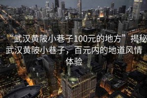 “武漢黃陂小巷子100元的地方”揭秘武漢黃陂小巷子，百元內(nèi)的地道風情體驗