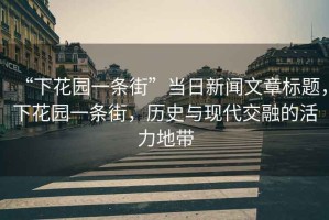 “下花園一條街”當日新聞文章標題，下花園一條街，歷史與現(xiàn)代交融的活力地帶
