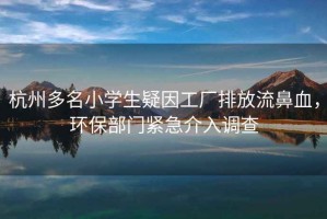 杭州多名小學(xué)生疑因工廠排放流鼻血，環(huán)保部門緊急介入調(diào)查