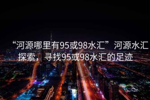 “河源哪里有95或98水匯”河源水匯探索，尋找95或98水匯的足跡
