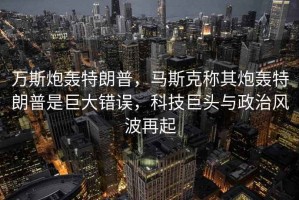 萬斯炮轟特朗普，馬斯克稱其炮轟特朗普是巨大錯誤，科技巨頭與政治風(fēng)波再起