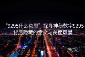 “9295什么意思”探尋神秘?cái)?shù)字9295，背后隱藏的意義與美麗風(fēng)景