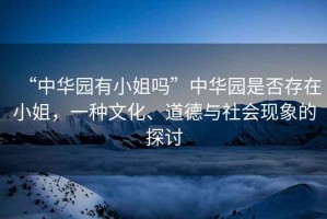 “中華園有小姐嗎”中華園是否存在小姐，一種文化、道德與社會現(xiàn)象的探討