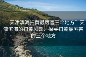 “天津?yàn)I海掃黃最厲害三個(gè)地方”天津?yàn)I海的掃黃風(fēng)云，探尋掃黃最厲害的三個(gè)地方