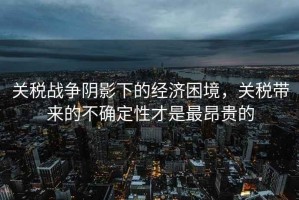 關(guān)稅戰(zhàn)爭陰影下的經(jīng)濟困境，關(guān)稅帶來的不確定性才是最昂貴的