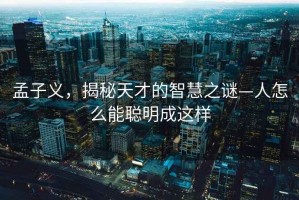 孟子義，揭秘天才的智慧之謎—人怎么能聰明成這樣