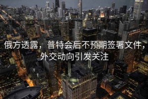 俄方透露，普特會后不預(yù)期簽署文件，外交動向引發(fā)關(guān)注