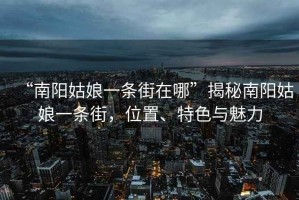 “南陽姑娘一條街在哪”揭秘南陽姑娘一條街，位置、特色與魅力