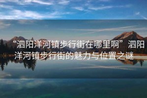 “泗陽(yáng)洋河鎮(zhèn)步行街在哪里啊”泗陽(yáng)洋河鎮(zhèn)步行街的魅力與位置之謎