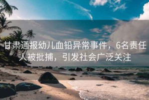 甘肅通報(bào)幼兒血鉛異常事件，6名責(zé)任人被批捕，引發(fā)社會(huì)廣泛關(guān)注