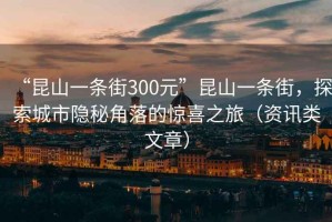 “昆山一條街300元”昆山一條街，探索城市隱秘角落的驚喜之旅（資訊類文章）