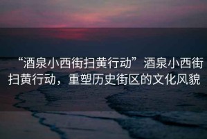 “酒泉小西街掃黃行動”酒泉小西街掃黃行動，重塑歷史街區(qū)的文化風貌