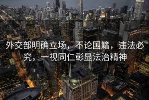 外交部明確立場，不論國籍，違法必究，一視同仁彰顯法治精神