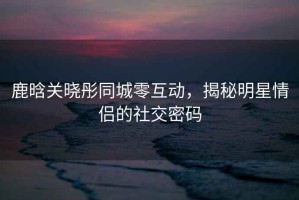 鹿晗關(guān)曉彤同城零互動，揭秘明星情侶的社交密碼