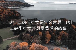 “喀什二站街維女是什么意思”喀什二站街維女，風景背后的故事