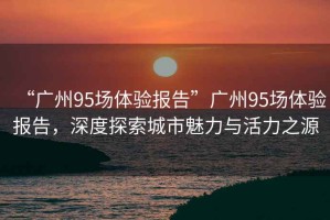 “廣州95場(chǎng)體驗(yàn)報(bào)告”廣州95場(chǎng)體驗(yàn)報(bào)告，深度探索城市魅力與活力之源