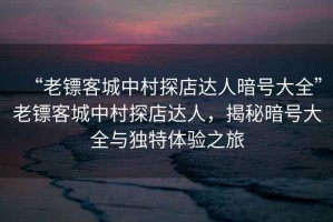 “老鏢客城中村探店達人暗號大全”老鏢客城中村探店達人，揭秘暗號大全與獨特體驗之旅