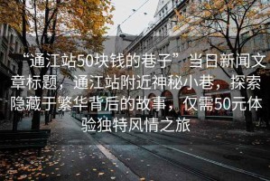“通江站50塊錢的巷子”當(dāng)日新聞文章標(biāo)題，通江站附近神秘小巷，探索隱藏于繁華背后的故事，僅需50元體驗(yàn)獨(dú)特風(fēng)情之旅