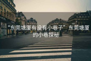“東莞塘廈有沒有小巷子”東莞塘廈的小巷探秘