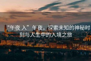 “午夜 入”午夜，探索未知的神秘時(shí)刻與人生中的入境之旅