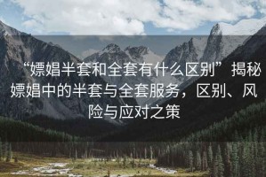 “嫖娼半套和全套有什么區(qū)別”揭秘嫖娼中的半套與全套服務(wù)，區(qū)別、風(fēng)險與應(yīng)對之策