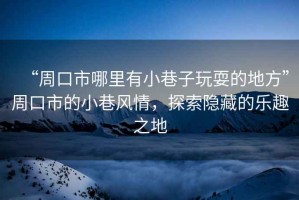 “周口市哪里有小巷子玩耍的地方”周口市的小巷風(fēng)情，探索隱藏的樂趣之地