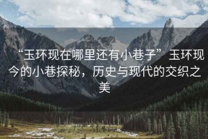 “玉環(huán)現(xiàn)在哪里還有小巷子”玉環(huán)現(xiàn)今的小巷探秘，歷史與現(xiàn)代的交織之美