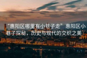 “惠陽區(qū)哪里有小巷子走”惠陽區(qū)小巷子探秘，歷史與現(xiàn)代的交織之美