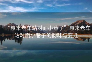 “惠來老車站對面小巷子”惠來老車站對面小巷子的韻味與變遷