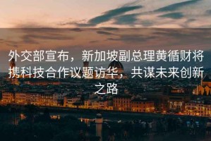 外交部宣布，新加坡副總理黃循財(cái)將攜科技合作議題訪華，共謀未來創(chuàng)新之路