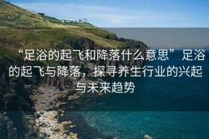 “足浴的起飛和降落什么意思”足浴的起飛與降落，探尋養(yǎng)生行業(yè)的興起與未來趨勢
