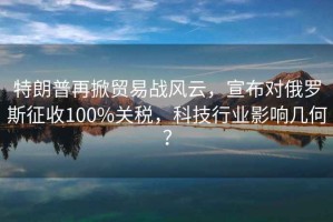 特朗普再掀貿(mào)易戰(zhàn)風(fēng)云，宣布對(duì)俄羅斯征收100%關(guān)稅，科技行業(yè)影響幾何？