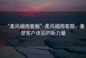 “柔風(fēng)細(xì)雨客服”柔風(fēng)細(xì)雨客服，重塑客戶體驗(yàn)的新力量