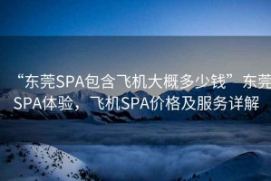 “東莞SPA包含飛機大概多少錢”東莞SPA體驗，飛機SPA價格及服務(wù)詳解