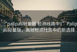 “palipali輕量版 檢測線路中1”Palipali輕量版，高效檢測線路中的新選擇