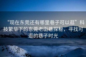 “現(xiàn)在東莞還有哪里巷子可以逛”科技繁華下的東莞老街巷探秘，尋找可逛的巷子時(shí)光