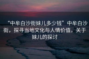 “中牟白沙街妹兒多少錢”中牟白沙街，探尋當(dāng)?shù)匚幕c人情價(jià)值，關(guān)于妹兒的探討