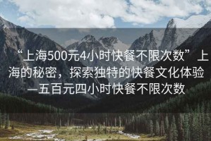 “上海500元4小時(shí)快餐不限次數(shù)”上海的秘密，探索獨(dú)特的快餐文化體驗(yàn)—五百元四小時(shí)快餐不限次數(shù)