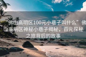 “佛山高明區(qū)100元小巷子叫什么”佛山高明區(qū)神秘小巷子揭秘，百元探秘之旅背后的故事