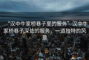 “漢中牛家橋巷子里的服務”漢中牛家橋巷子深處的服務，一道獨特的風景