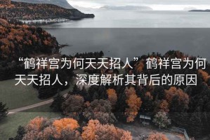 “鶴祥宮為何天天招人”鶴祥宮為何天天招人，深度解析其背后的原因